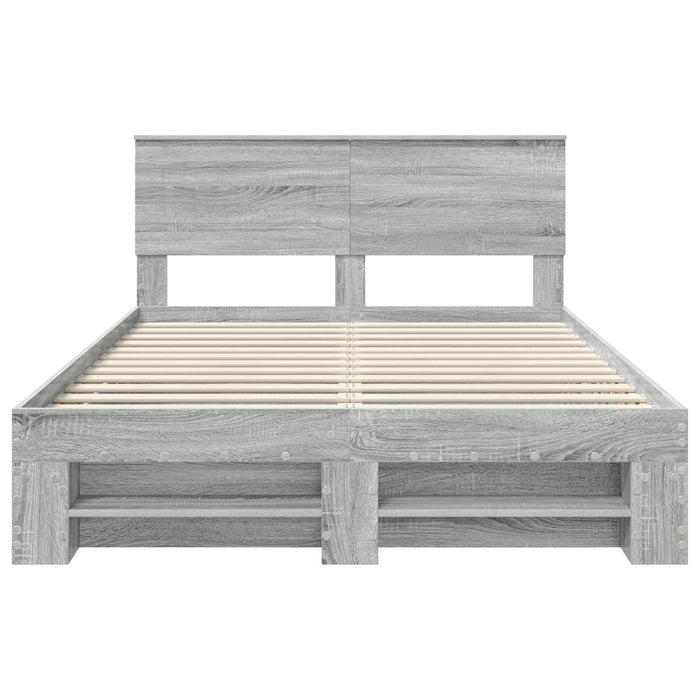 Struttura del letto con testiera Grigio Sonoma 160 x 200 cm 3408744