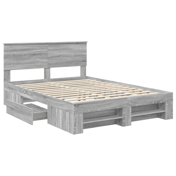 Struttura del letto con testiera Grigio Sonoma 140 x 200 cm 3408765