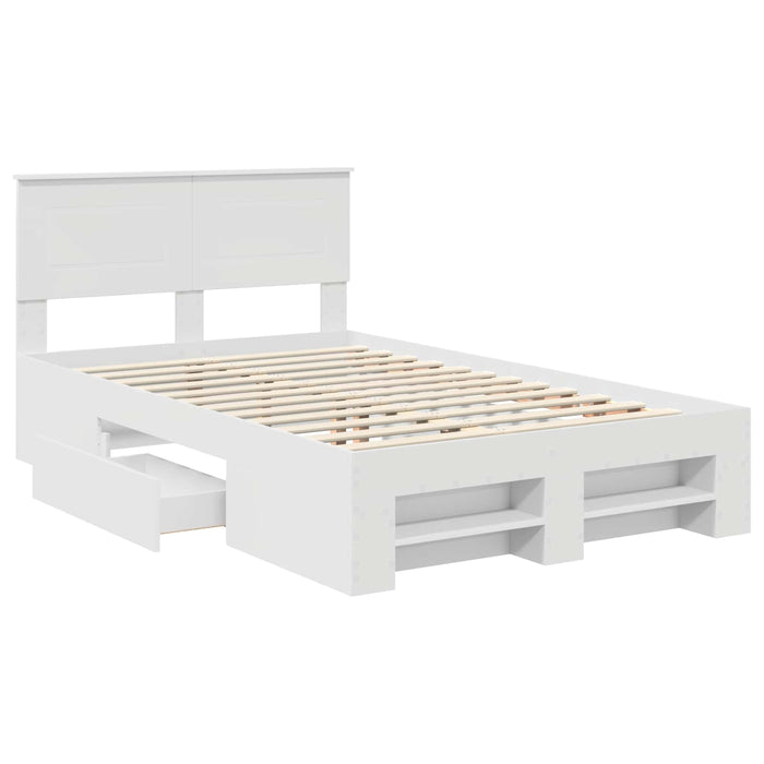 Struttura del letto Bianco 137 x 203 cm Legno multistrato 3408767
