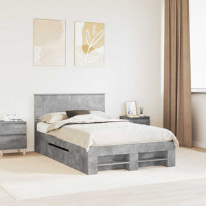 Struttura del letto con testiera Grigio cemento 137 x 203 cm 3408770