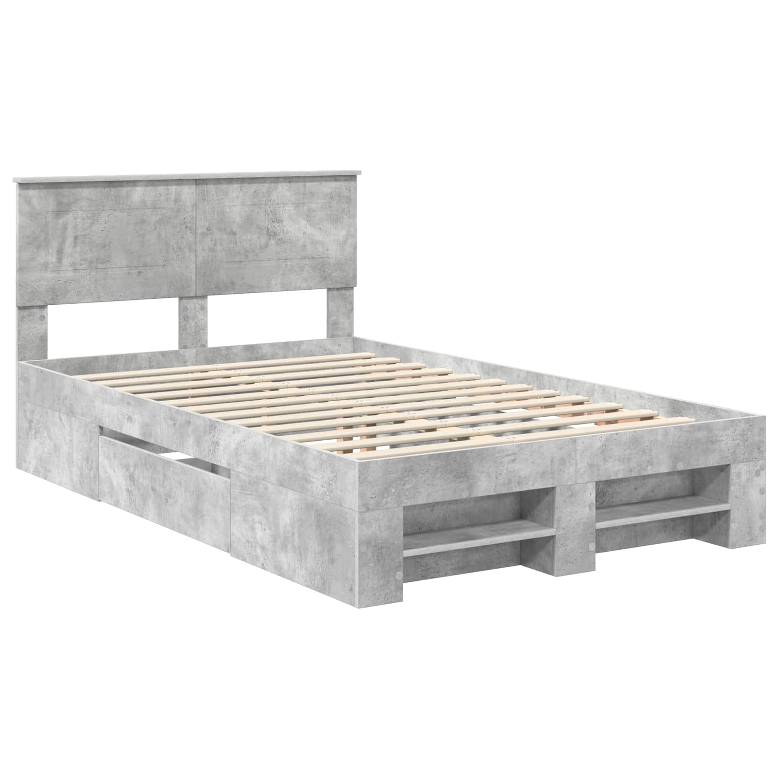 Struttura del letto con testiera Grigio cemento 137 x 203 cm 3408770