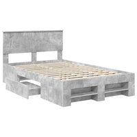Struttura del letto con testiera Grigio cemento 137 x 203 cm 3408770