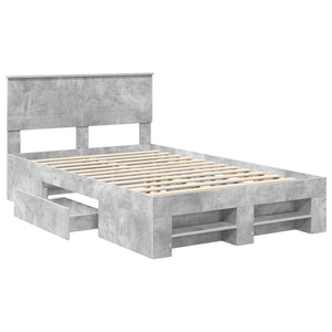 Struttura del letto con testiera Grigio cemento 137 x 203 cm 3408770