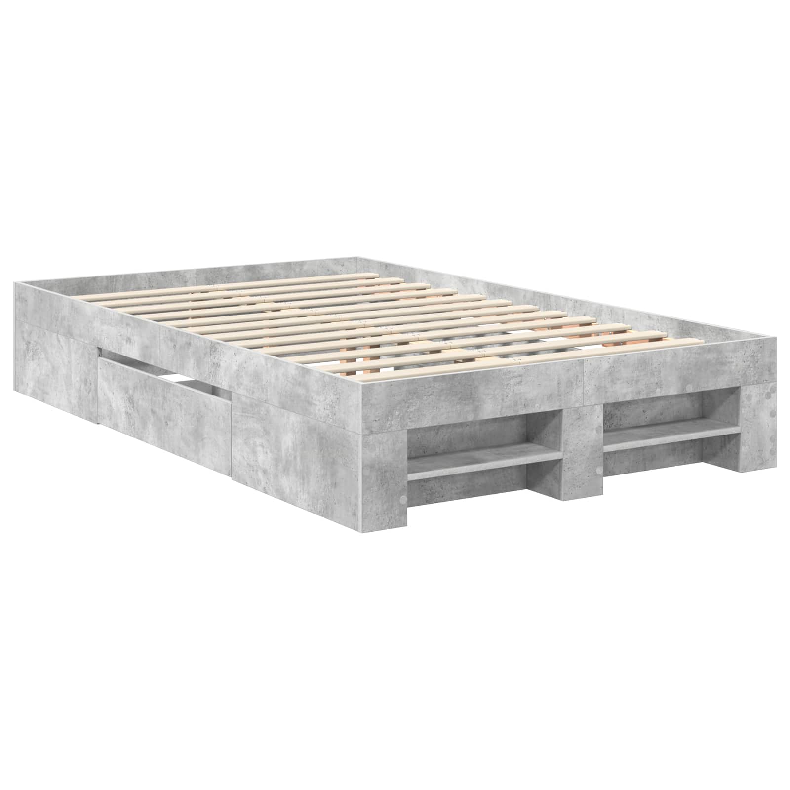 Struttura del letto con testiera Grigio cemento 137 x 203 cm 3408770
