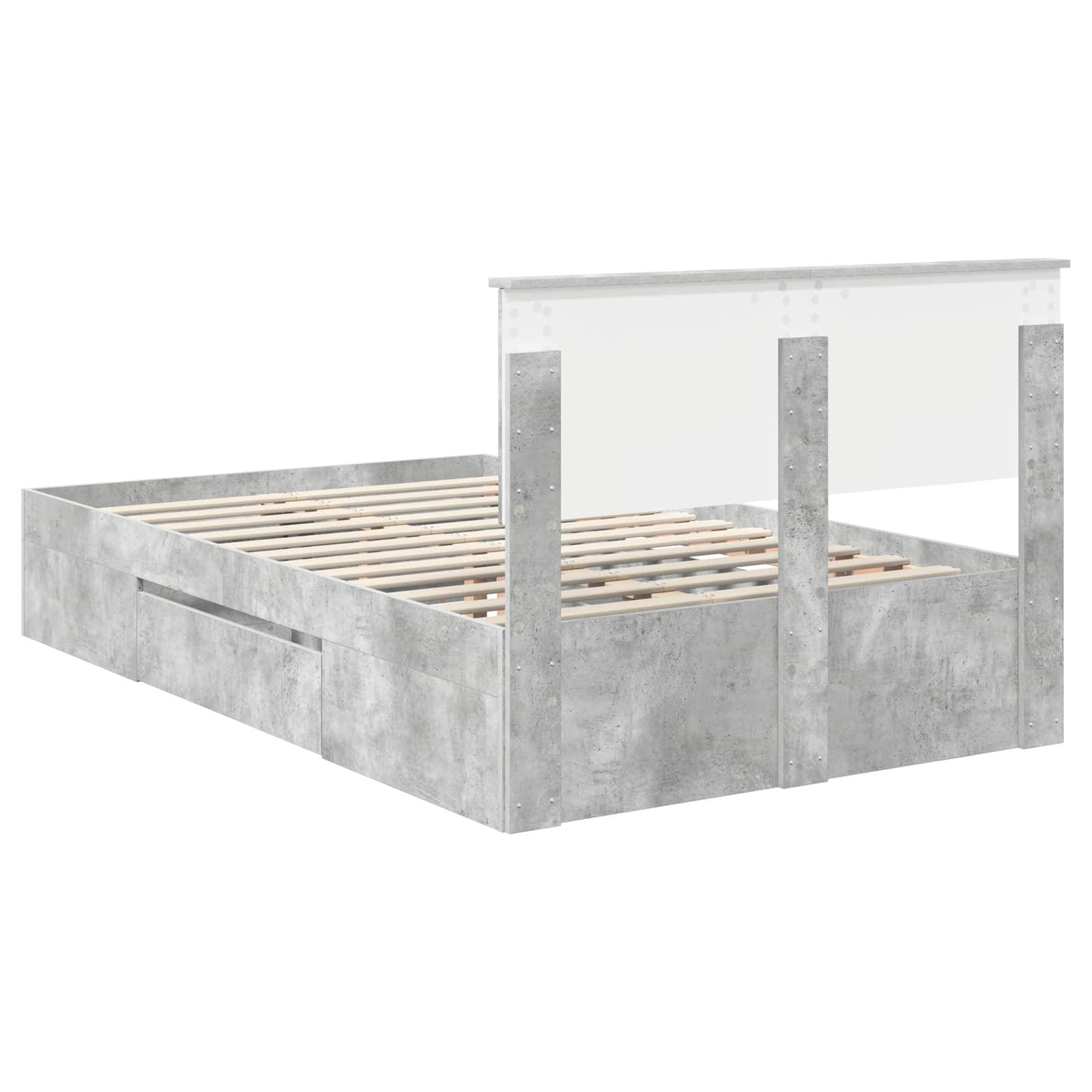 Struttura del letto con testiera Grigio cemento 137 x 203 cm 3408770