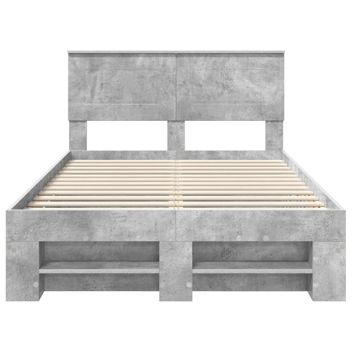 Struttura del letto con testiera Grigio cemento 137 x 203 cm 3408770