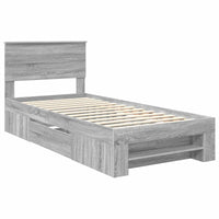 Struttura del letto Grigio Sonoma 100 x 200 m Legno multistrato 3408793