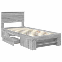 Struttura del letto Grigio Sonoma 100 x 200 m Legno multistrato 3408793