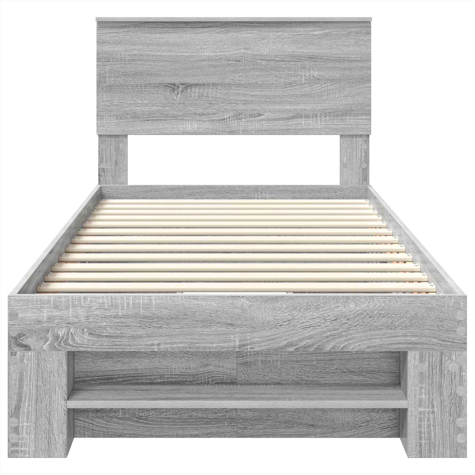 Struttura del letto Grigio Sonoma 100 x 200 m Legno multistrato 3408793