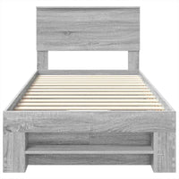 Struttura del letto Grigio Sonoma 100 x 200 m Legno multistrato 3408793