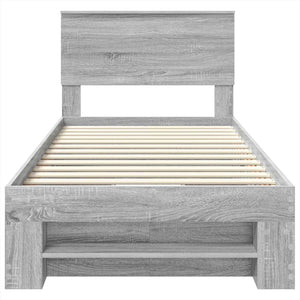 Struttura del letto Grigio Sonoma 100 x 200 m Legno multistrato 3408793