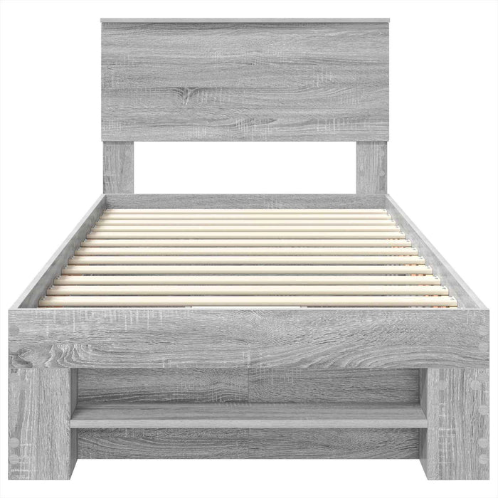 Struttura del letto Grigio Sonoma 100 x 200 m Legno multistrato 3408793