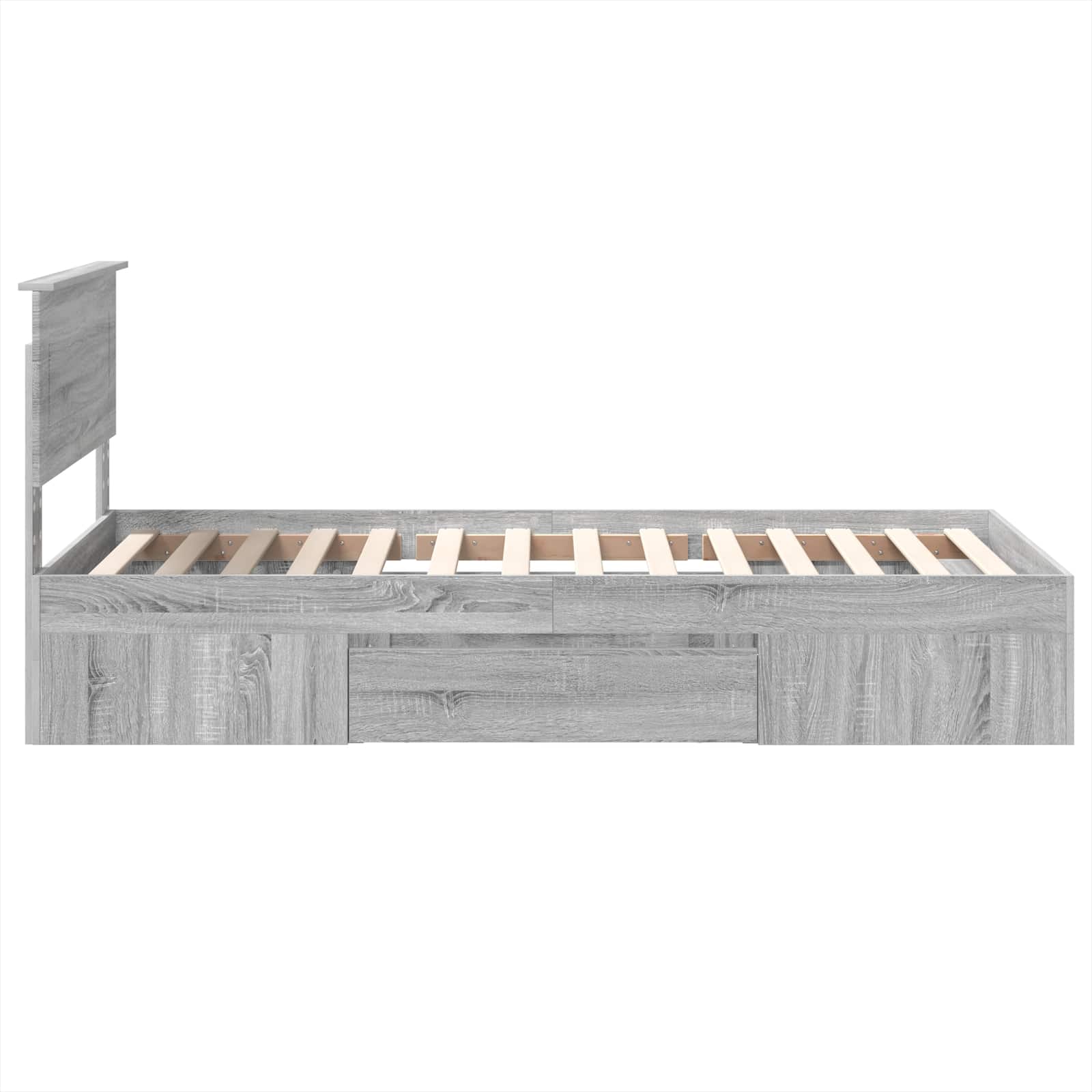 Struttura del letto Grigio Sonoma 100 x 200 m Legno multistrato 3408793