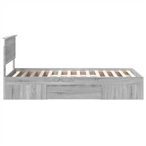 Struttura del letto Grigio Sonoma 100 x 200 m Legno multistrato 3408793