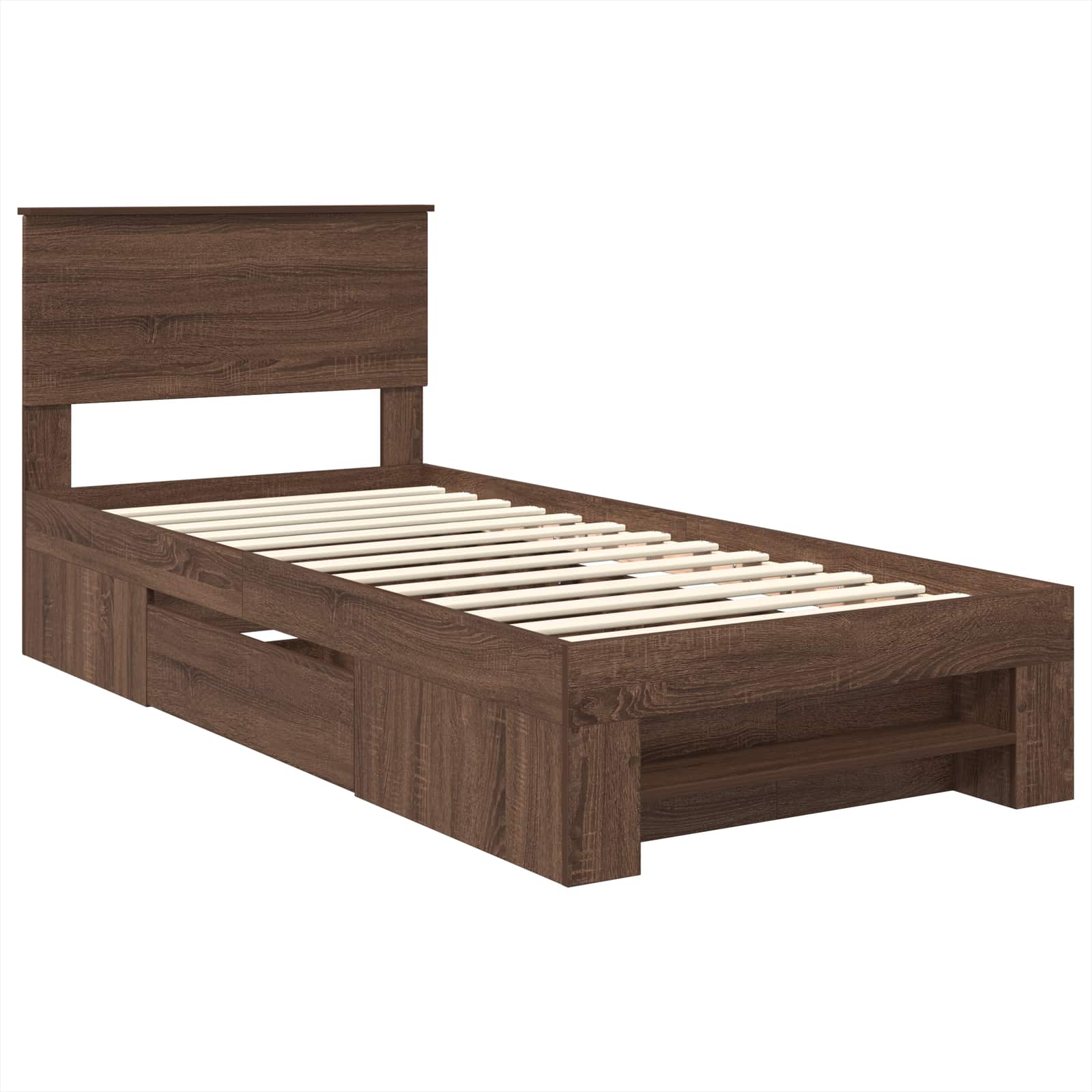 Struttura del letto con testiera Rovere Marrone 100 x 200 m 3408794