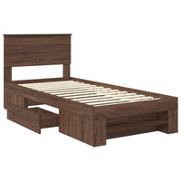 Struttura del letto con testiera Rovere Marrone 100 x 200 m 3408794