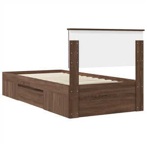 Struttura del letto con testiera Rovere Marrone 100 x 200 m 3408794