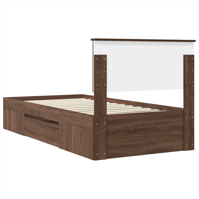 Struttura del letto con testiera Rovere Marrone 100 x 200 m 3408794