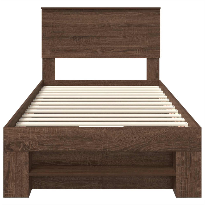 Struttura del letto con testiera Rovere Marrone 100 x 200 m 3408794