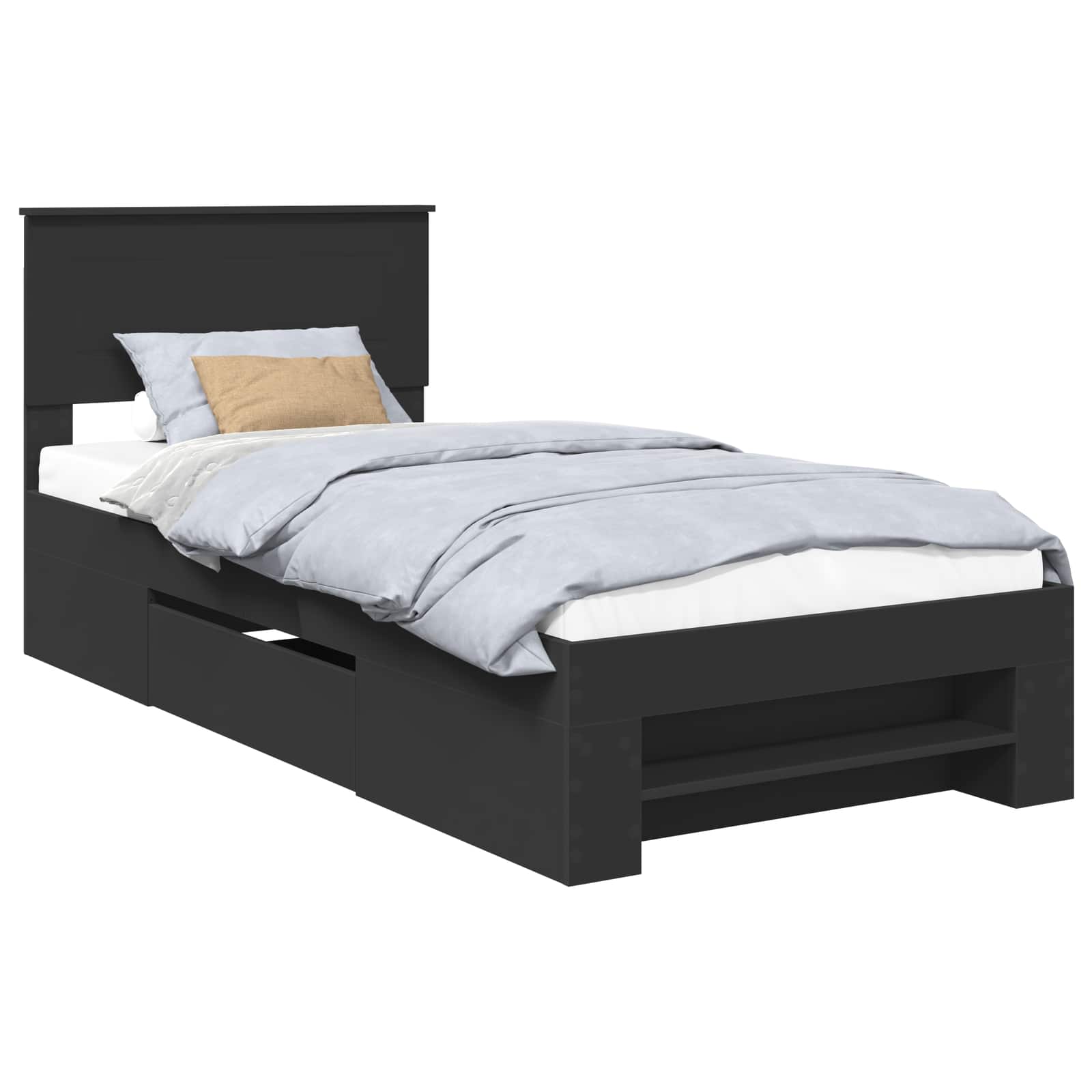 Struttura del letto Nero 90 x 200 cm Legno multistrato 3408796