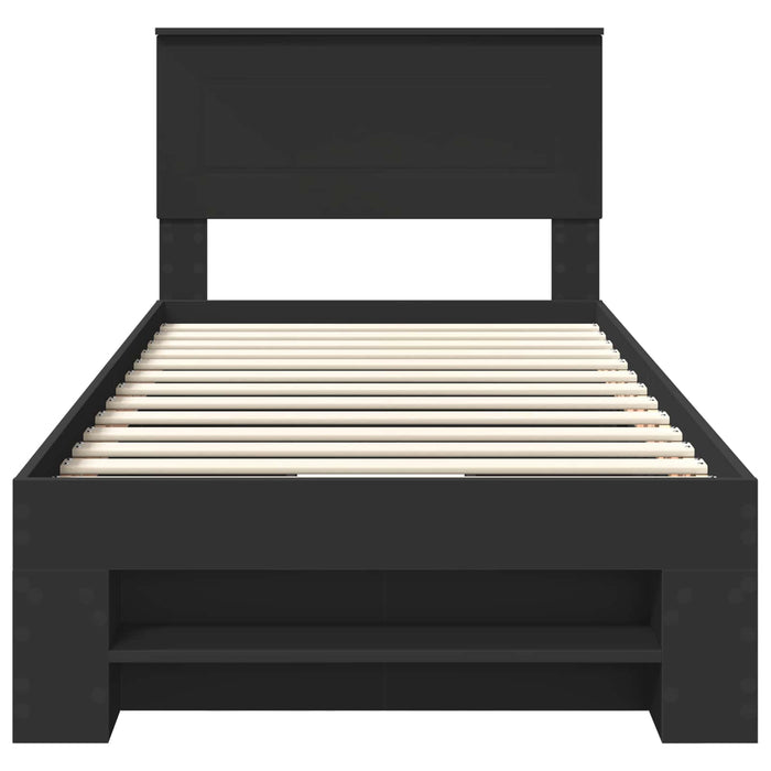 Struttura del letto Nero 90 x 200 cm Legno multistrato 3408796