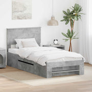 Struttura del letto con testiera Grigio cemento 90 x 200 cm 3408798