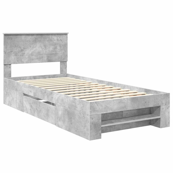 Struttura del letto con testiera Grigio cemento 80 x 200 cm 3408812