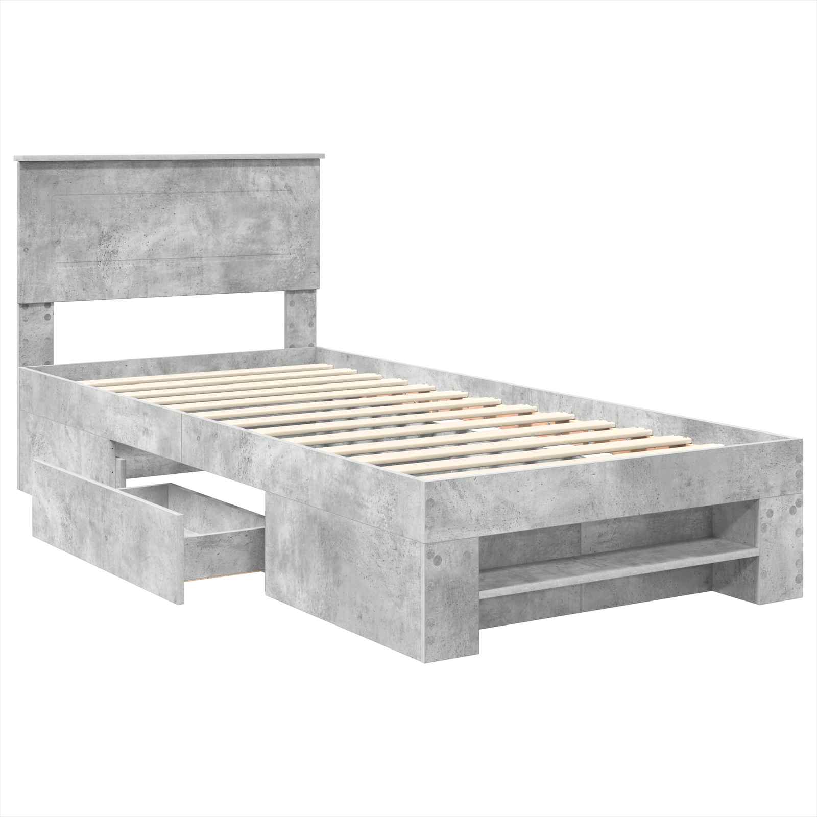 Struttura del letto con testiera Grigio cemento 80 x 200 cm 3408812