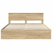 Struttura del letto con testiera Rovere Sonoma 200 x 200 cm 3408818