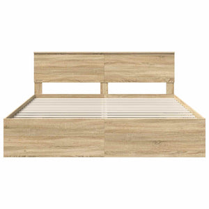 Struttura del letto con testiera Rovere Sonoma 200 x 200 cm 3408818