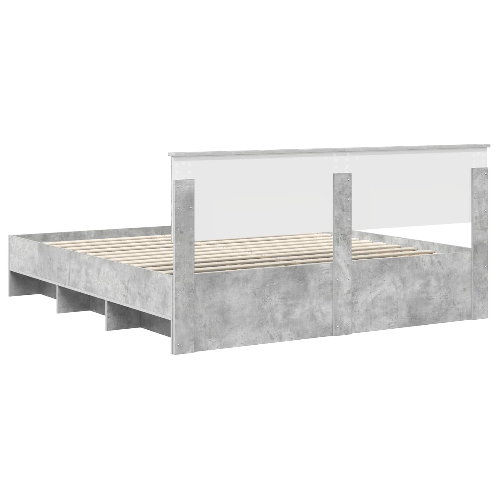 Struttura del letto con testiera Grigio cemento 200 x 200 cm 3408819