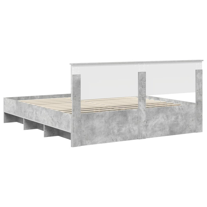 Struttura del letto con testiera Grigio cemento 200 x 200 cm 3408819