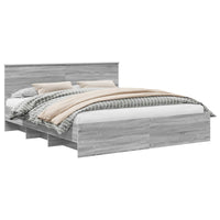Struttura del letto con testiera Grigio Sonoma 200 x 200 cm 3408821