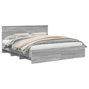 Struttura del letto con testiera Grigio Sonoma 200 x 200 cm 3408821