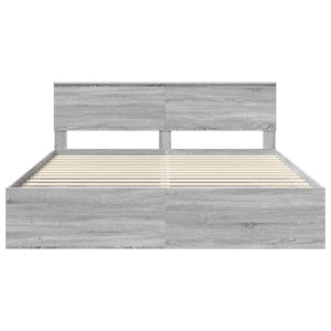 Struttura del letto con testiera Grigio Sonoma 200 x 200 cm 3408821