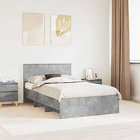 Struttura del letto con testiera Grigio cemento 137 x 203 cm 3408861
