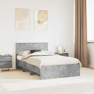Struttura del letto con testiera Grigio cemento 137 x 203 cm 3408861
