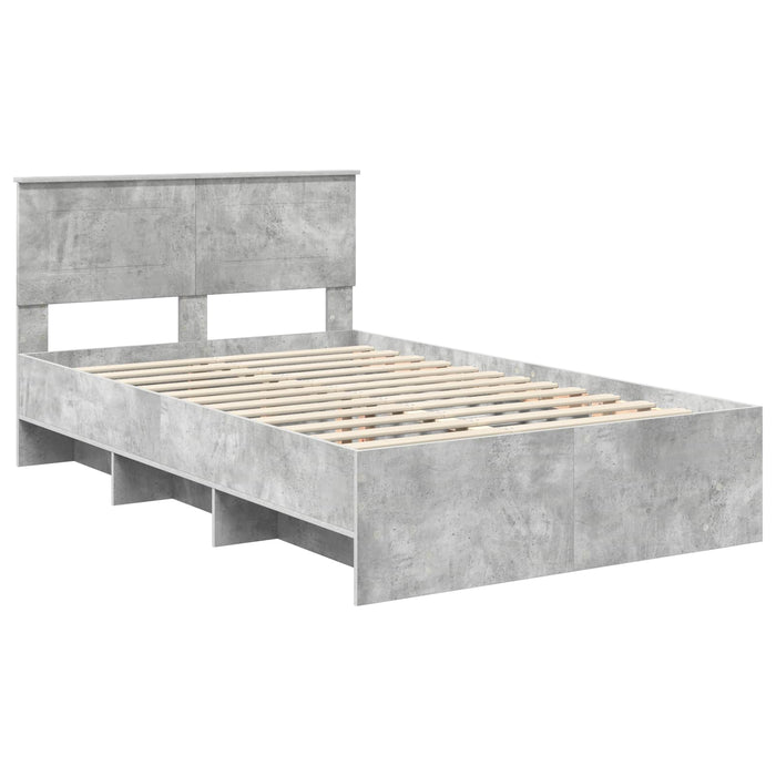 Struttura del letto con testiera Grigio cemento 137 x 203 cm 3408861
