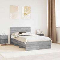 Struttura del letto con testiera Grigio Sonoma 120 x 123 cm 3408870