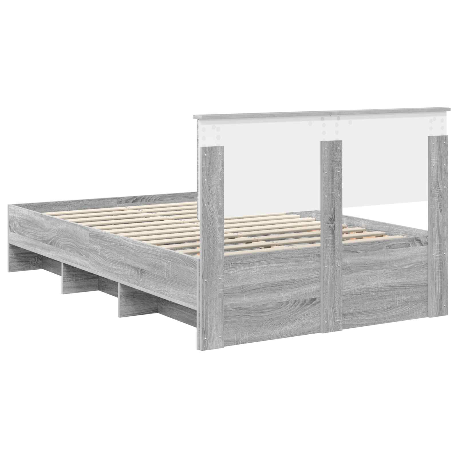 Struttura del letto con testiera Grigio Sonoma 120 x 123 cm 3408870