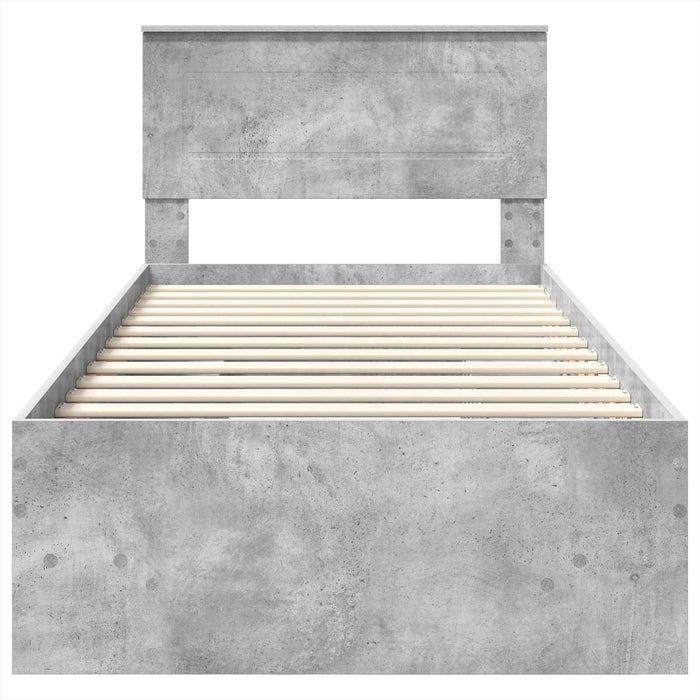 Struttura del letto con testiera Grigio cemento 120 x 123 cm 3408882