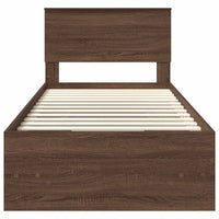 Struttura del letto con testiera Rovere Marrone 120 x 123 cm 3408885