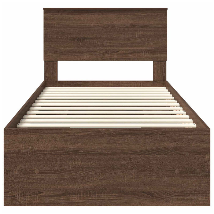 Struttura del letto con testiera Rovere Marrone 120 x 123 cm 3408885