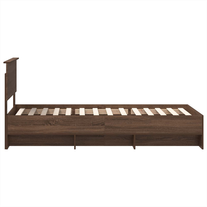 Struttura del letto con testiera Rovere Marrone 90 x 200 cm 3408899