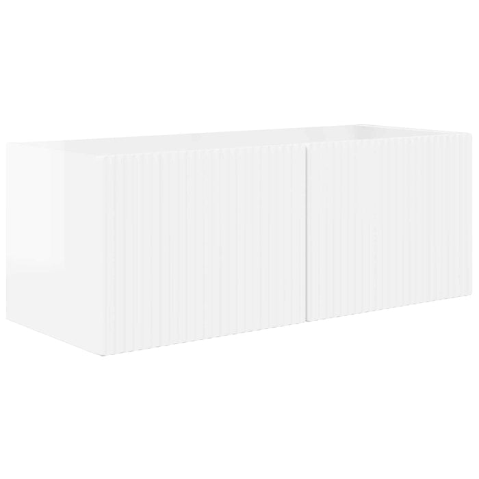 Set mobile TV 2 pcs Bianco Lucido Legno multistrato 3408965