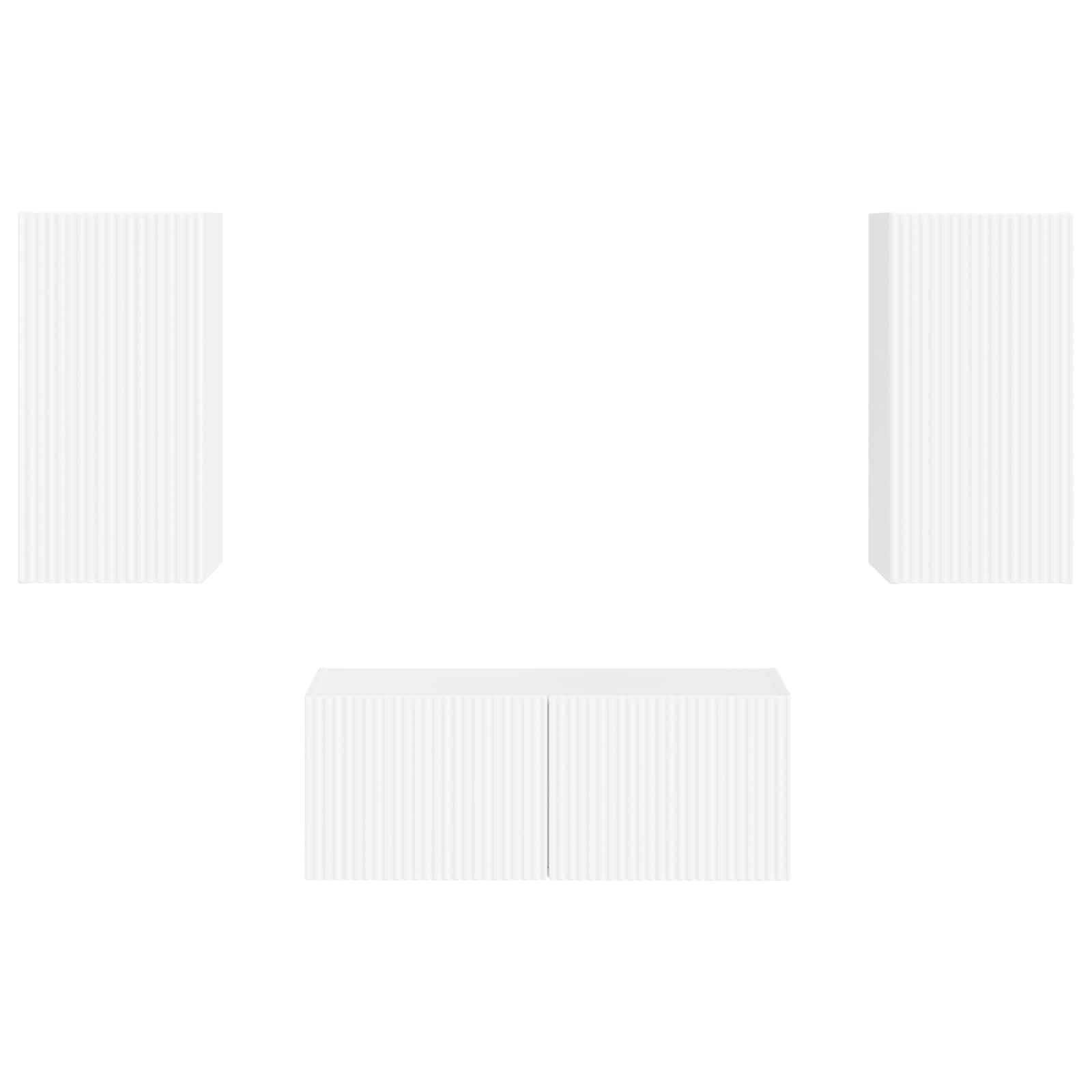 Set mobile TV 2 pcs Bianco Lucido Legno multistrato 3408965