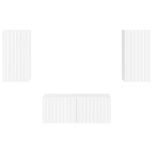 Set mobile TV 2 pcs Bianco Lucido Legno multistrato 3408965