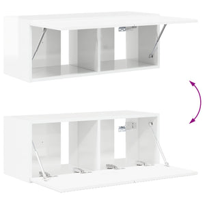 Set mobile TV 2 pcs Bianco Lucido Legno multistrato 3408965