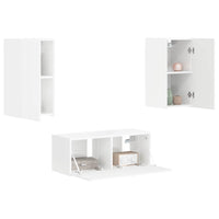 Set mobile TV 2 pcs Bianco Lucido Legno multistrato 3408965