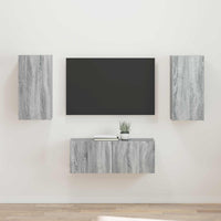 Set mobile TV 2 pcs Grigio Sonoma Legno multistrato 3408967